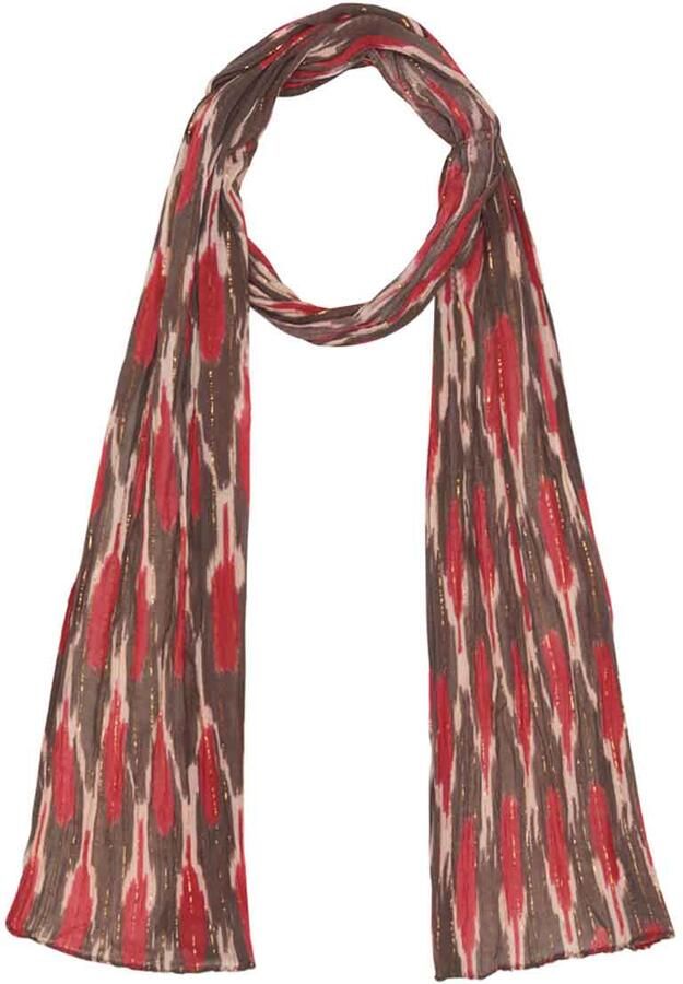 Maison Hotel Katoenen shawl met lurex Claude bruin