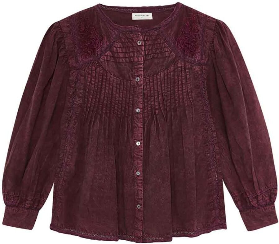 Maison Hotel Tencel blouse Carmen bordeaux