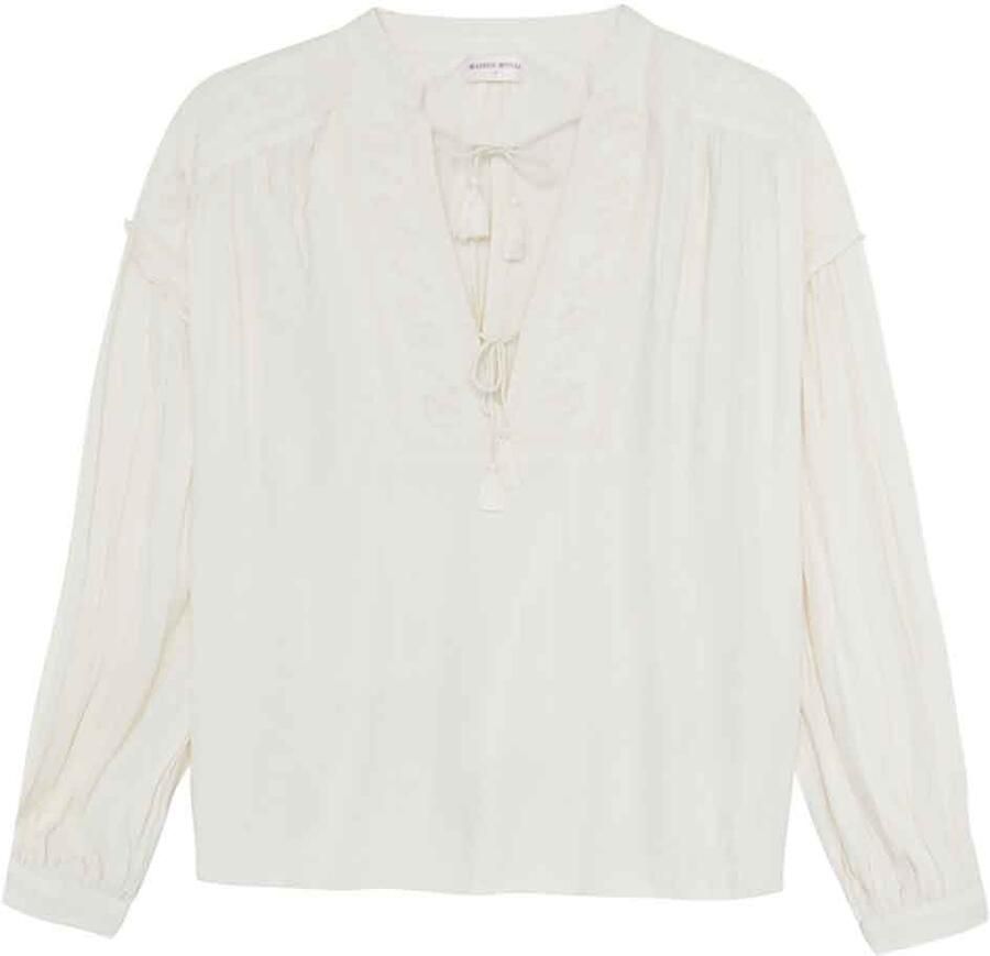Maison Hotel Viscose top met borduursels Vega naturel