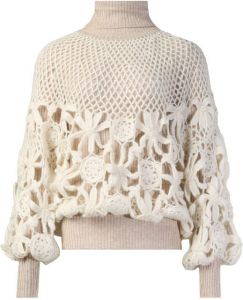 Mes Demoiselles Crochet trui met col Otoha naturel