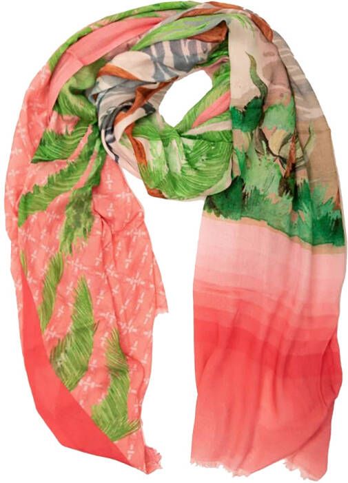 Moment Amsterdam Dunne sjaal met print Desert Rose roze
