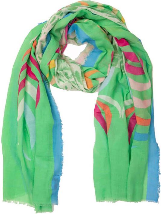 Moment Amsterdam Dunne sjaal met print Tiger groen