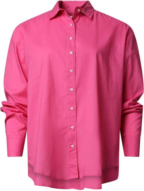 Moment Amsterdam Getailleerde katoenen blouse Laura roze