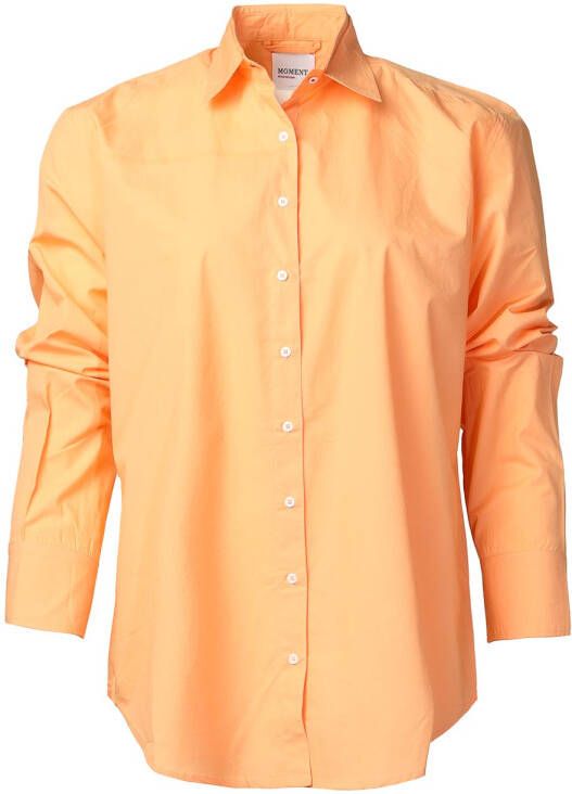 Moment Amsterdam Katoenen blouse Boyfriend oranje