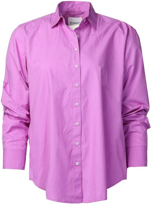 Moment Amsterdam Katoenen blouse Boyfriend paars