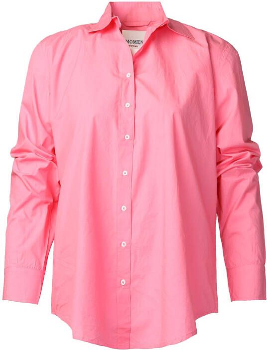 Moment Amsterdam Katoenen blouse Boyfriend roze