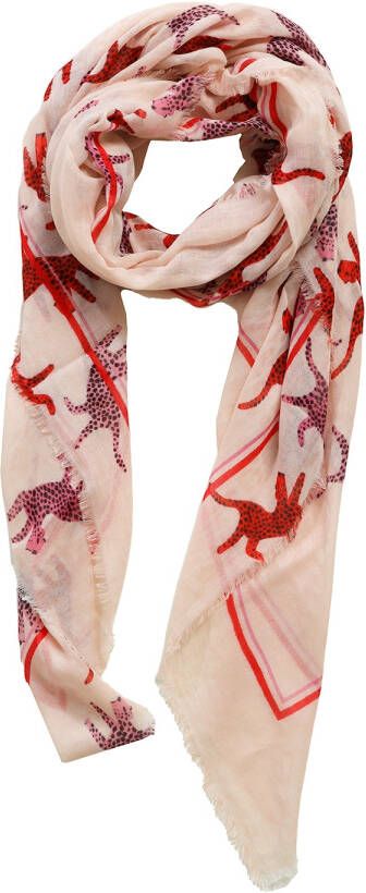 Moment Amsterdam Sjaal met print Leopard roze
