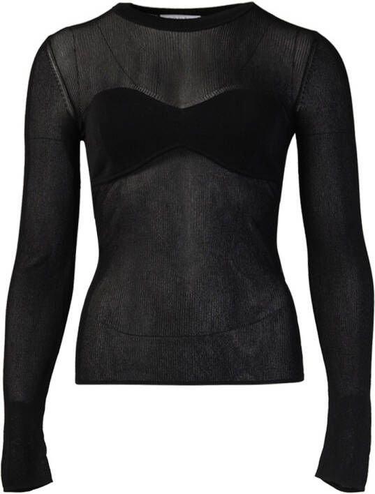 PATRIZIA PEPE Tricot top met bh sluiting Emma zwart