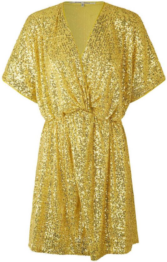 Second Female Pailletten jurk Shine On geel