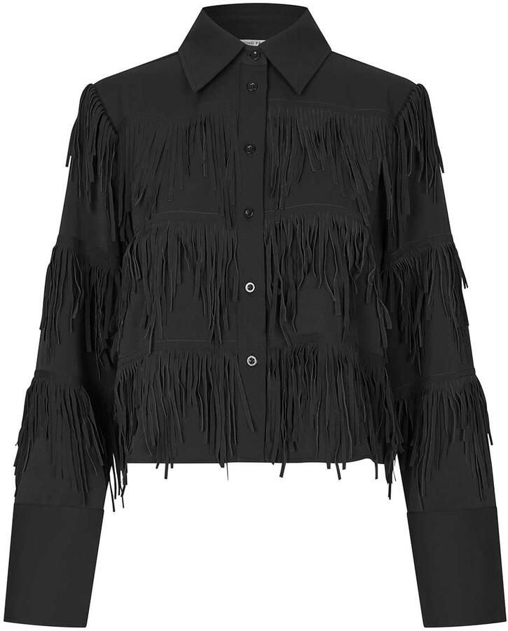 Second Female Blouse met franjes Dancing zwart - Foto 1