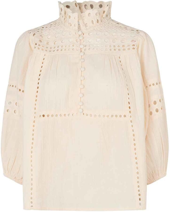 Second Female Broderie blouse Brunie naturel