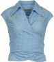 Silvian Heach Broderie wikkeltop Ragiol blauw - Thumbnail 1