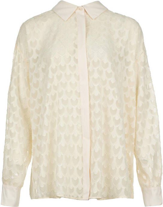 Silvian Heach Transparante jacquard blouse Sienna natural