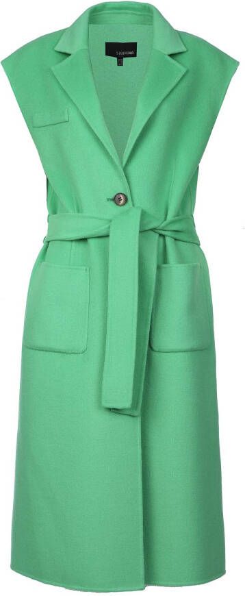 STUDIO AR Wollen longline gilet Farrah groen