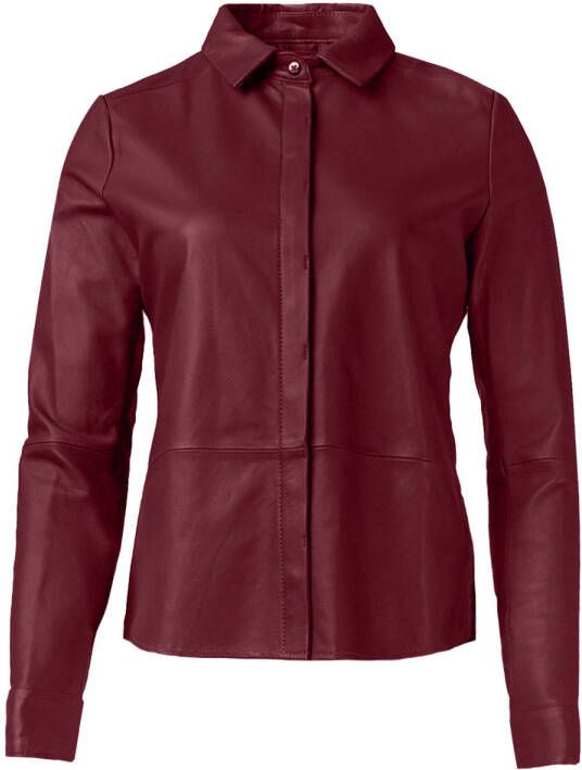 STUDIO AR Leren blouse Dita bordeaux