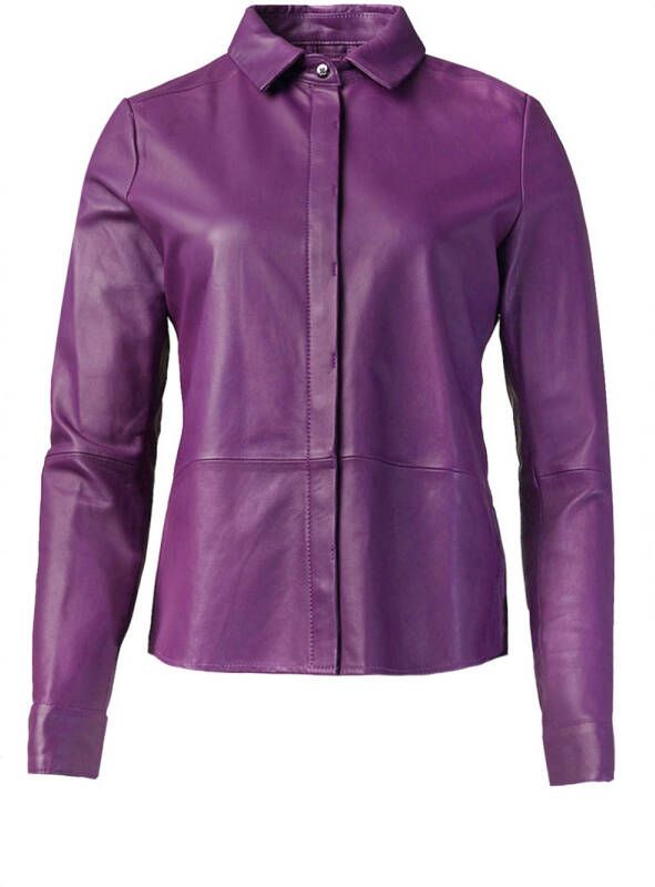 STUDIO AR Leren blouse Dita paars