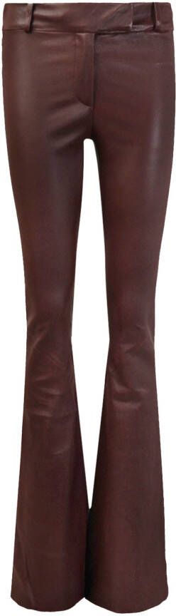 STUDIO AR Stretchleren flared broek Jaela bordeaux