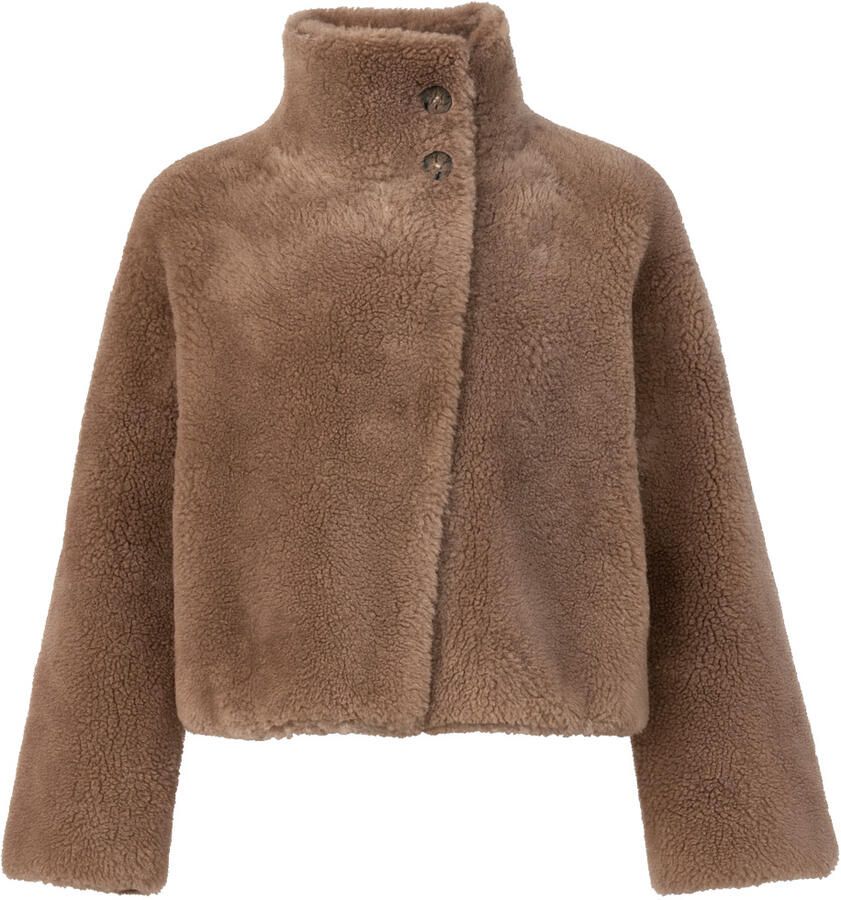 STUDIO AR Reversible teddy cape jas Mallow taupe