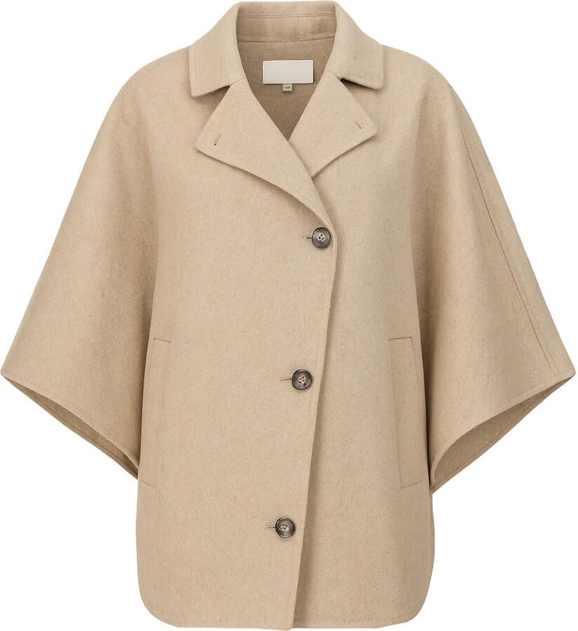 STUDIO AR Wollen poncho Avy beige - Foto 5