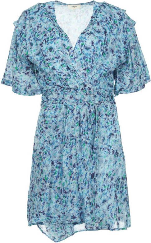 Suncoo Mini jurk met bloemenprint Ceren blauw