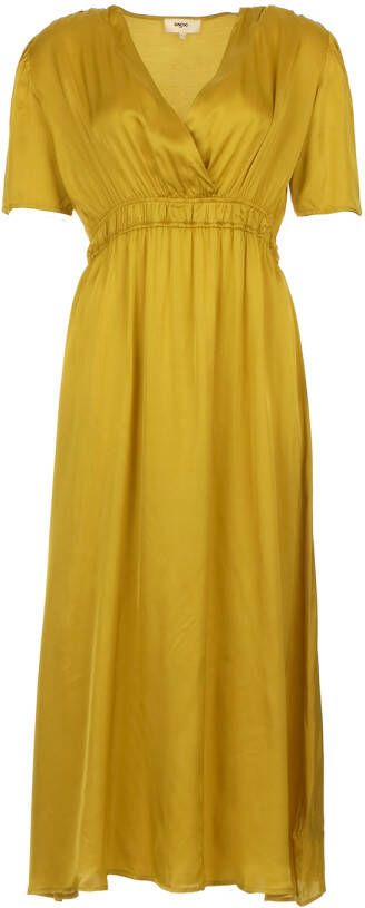 Suncoo Satijnen midi-jurk Cosima geel