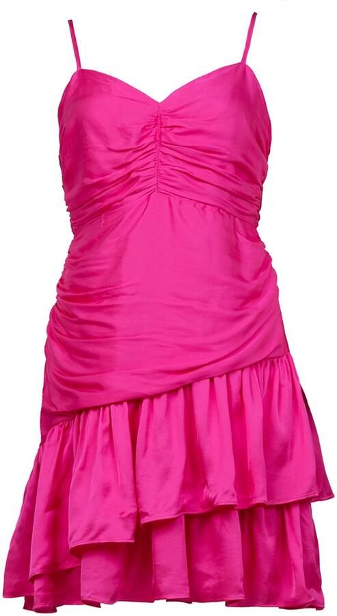 Suncoo Satijnen viscose jurk Cordoue roze