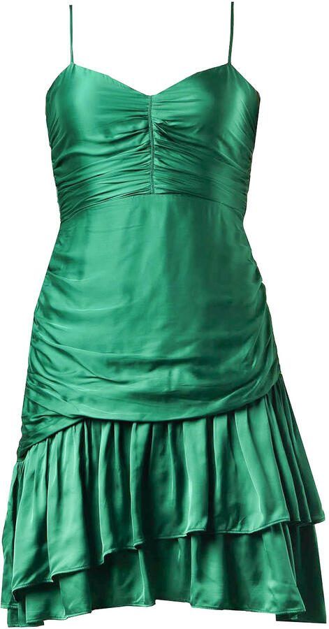 Suncoo Satijnen viscose jurk Cordoue groen - Foto 1