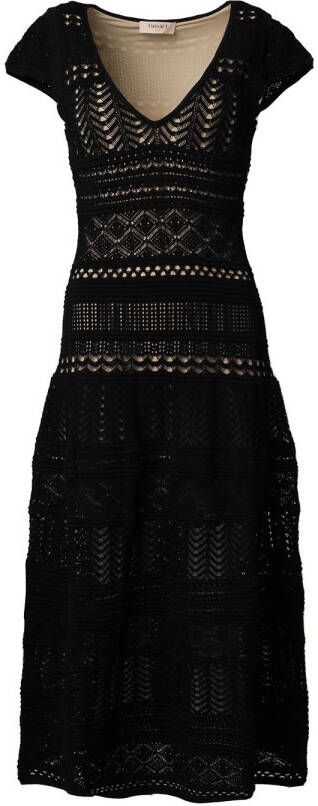 Twinset Crochet jurk Julie zwart