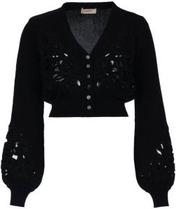 Twinset Gebreide trui met details Felicia zwart