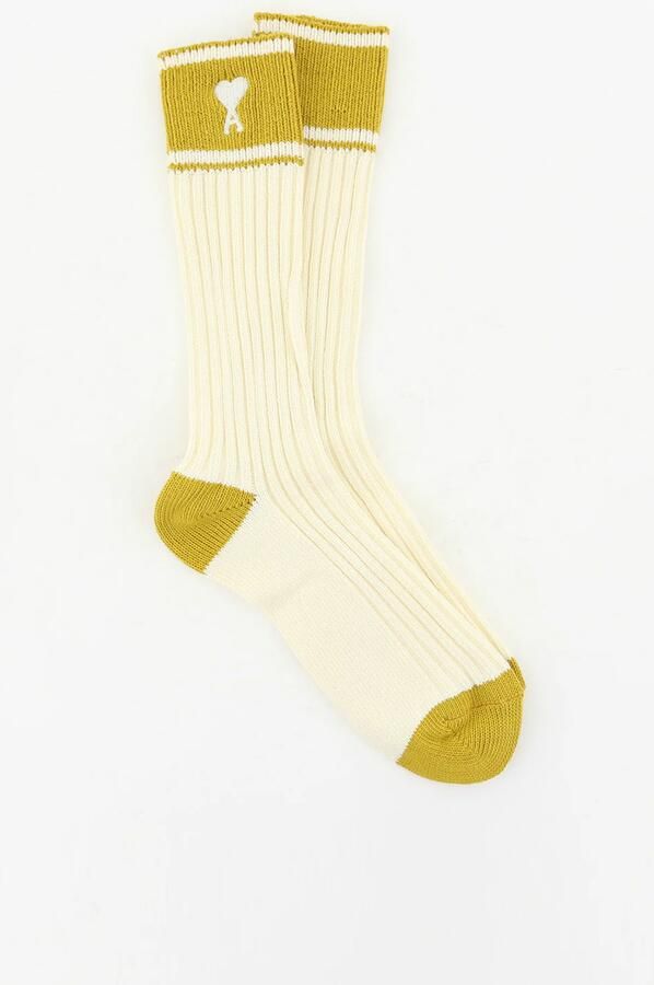 Ami Paris sokken Two Tone ADC USC022.379 white cream curry - Foto 1