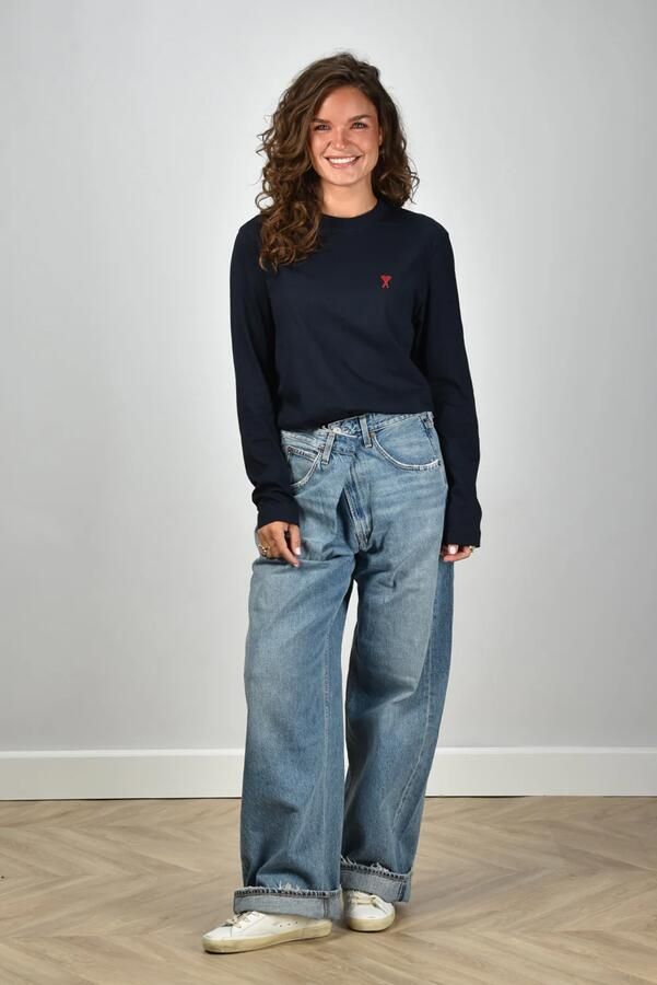 Ami Paris t-shirt ADC Ts Ml Rouge BFUTS235.724 bleu nuit