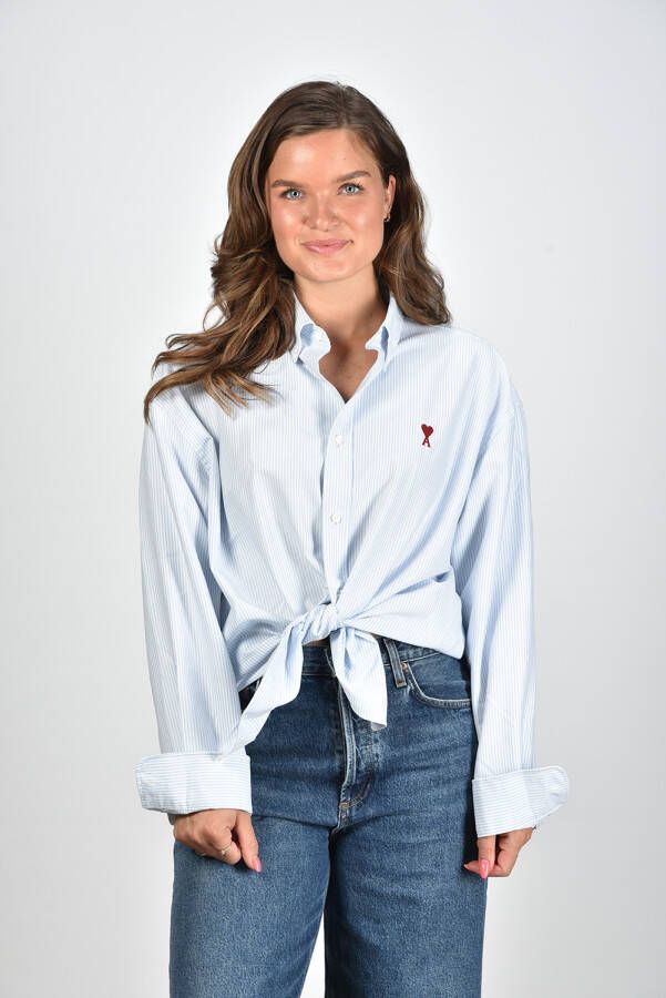 Ami Paris blouse Boxy Fit BFUSH130.CO0021 blauw