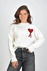 Ami Paris trui Red ADC BFUK006.018 crème