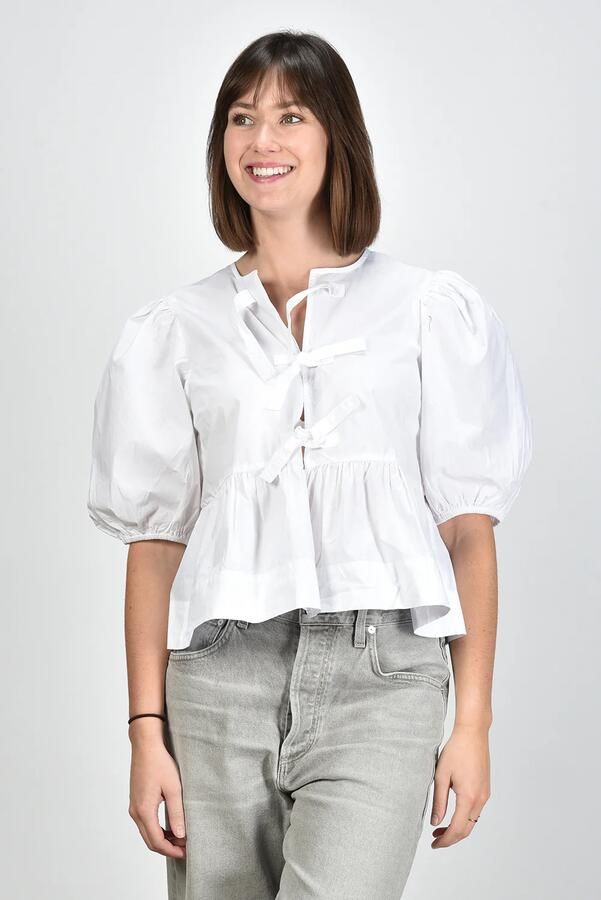 Ganni blouse F7364 bright white