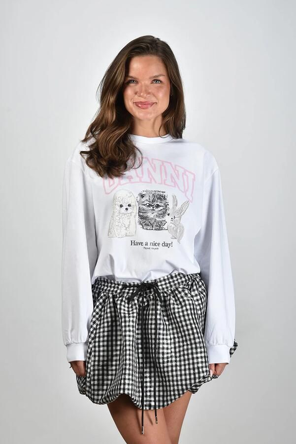 Ganni t-shirt T4275 bright white - Foto 1