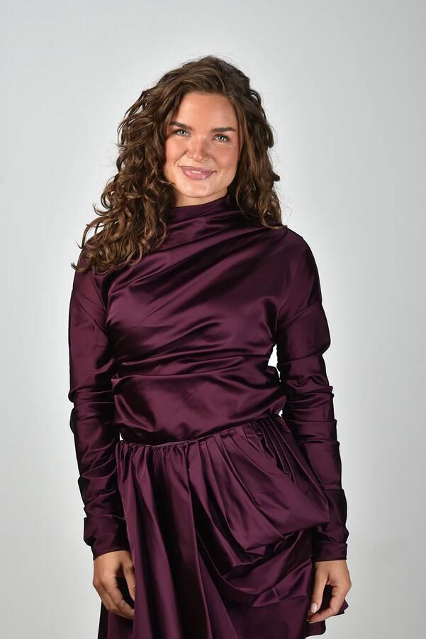 Ganni top W1050 mauve wine