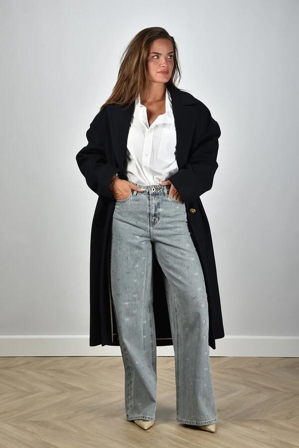 Golden Goose Bertina Wollen Jas met Versierde Knopen Blue Dames - Foto 5