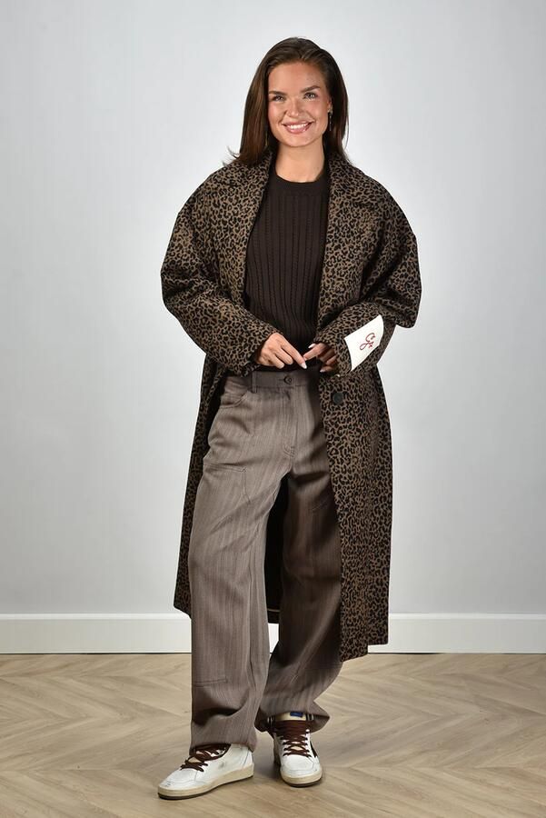 Golden Goose Animalier Cocoon Coat voor vrouwen Brown Dames