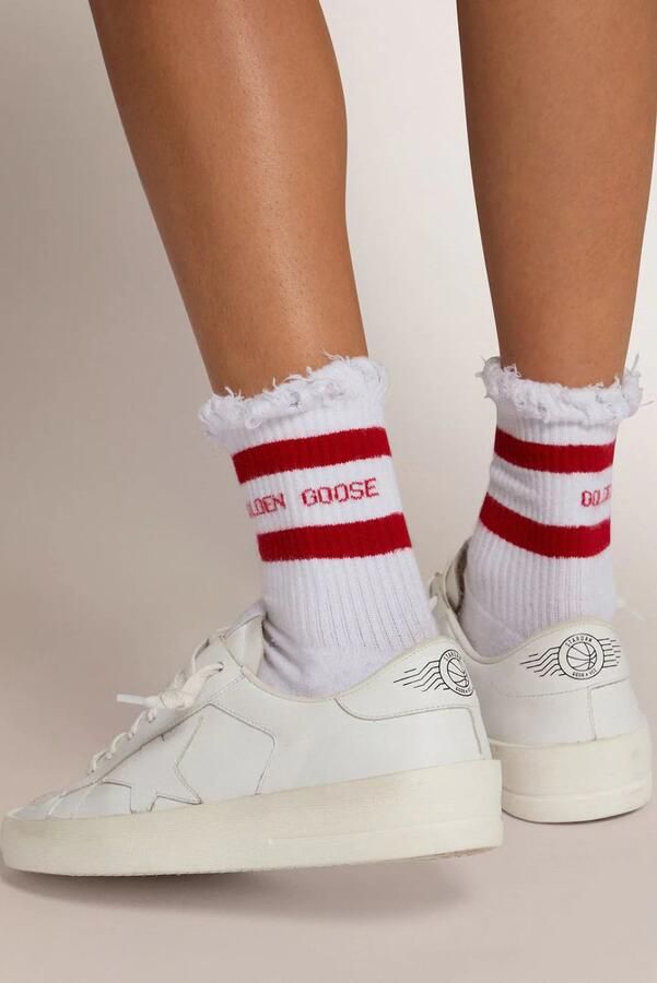 Golden Goose sokken GUP00883.P000487.81238 Old White Tango Red