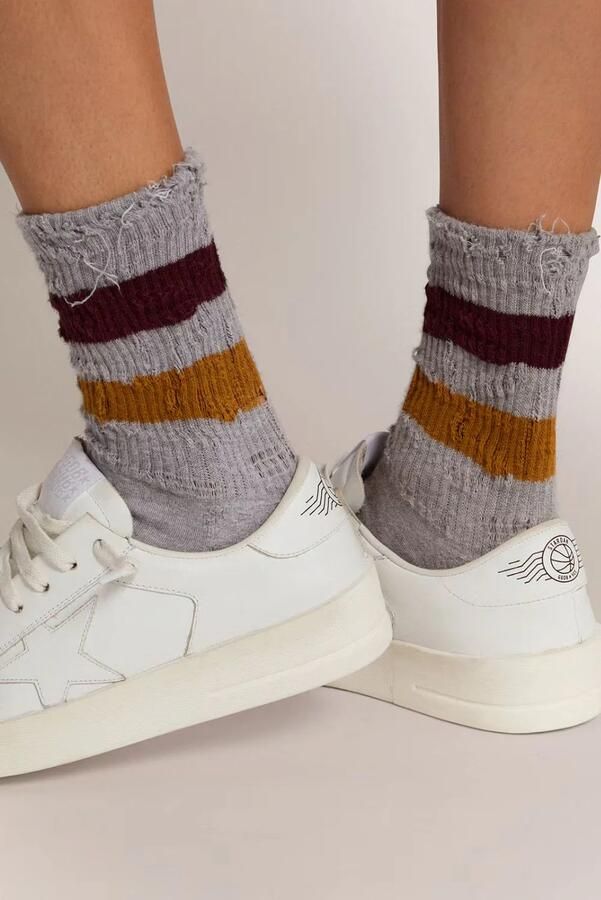 Golden Goose sokken GUP00883.P000488.81240 melange grey orange red yellow fluo