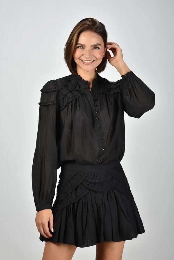 Isabel Marant Etoile blouse Christa HT0681FB-B3J04E black