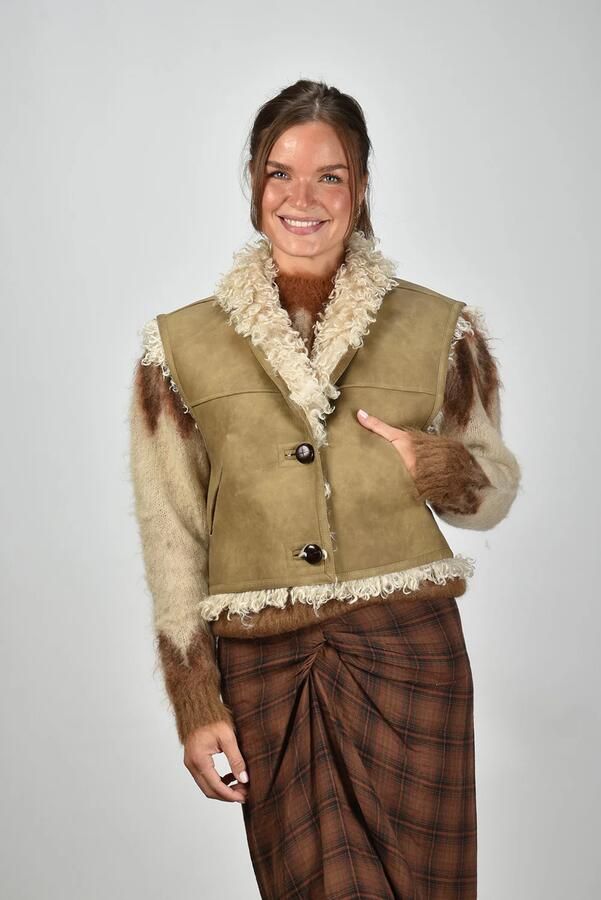 Isabel Marant Etoile gilet Clara GI0060FA-C3A01E taupe