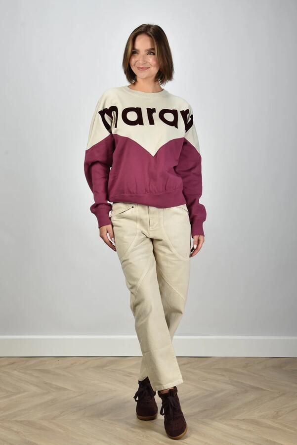 Isabel Marant Etoile trui Houston SW0006FA-A1M08E ecru raspberry