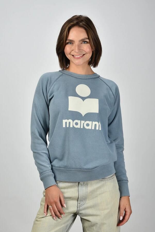 Isabel Marant Etoile trui Millyny SW0160FA-C3M07E slate blue ecru