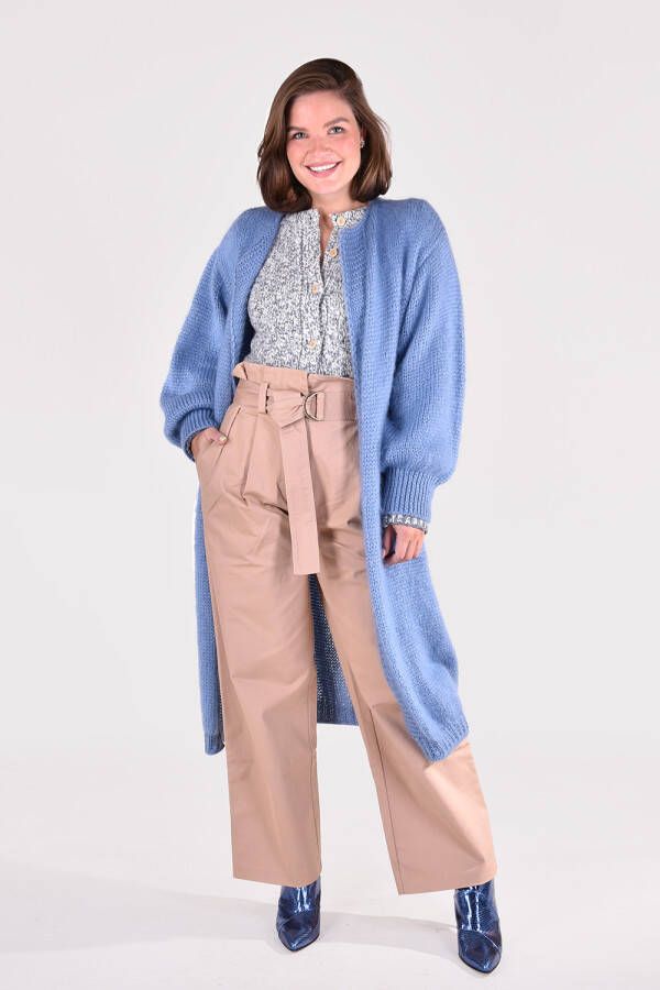 Items 14 vest Maxi Cardigan Long blauw