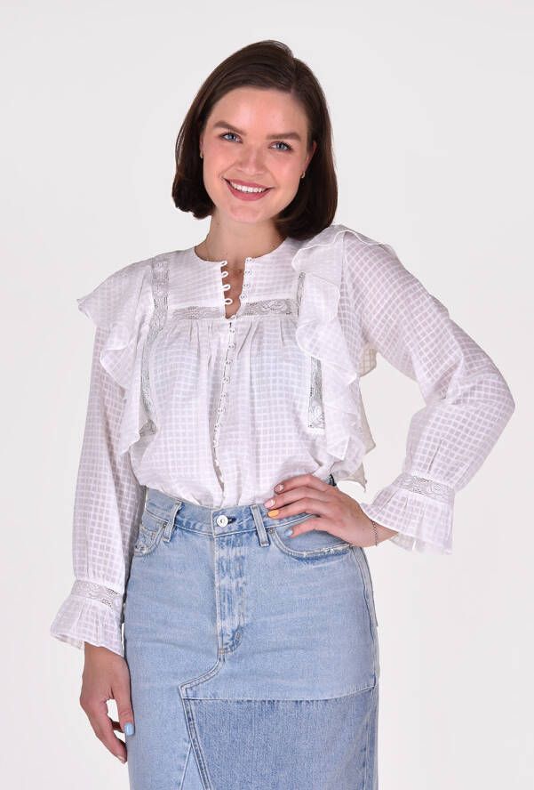 Magali Pascal blouse Sophia MPPF22T11-1 wit