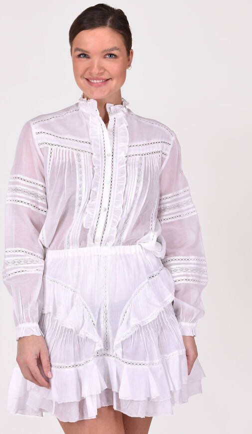 Marant Etoile blouse Metina HT0036FA-A1J54E wit