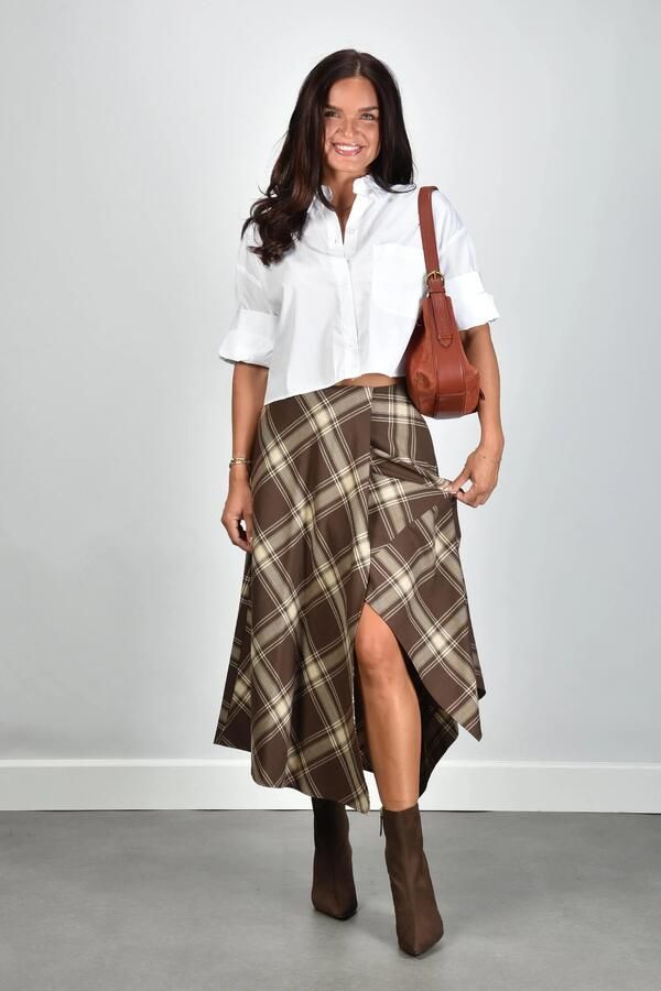 Max Mara Weekend rok WKDLANOSO 001 BROWN TARTAN