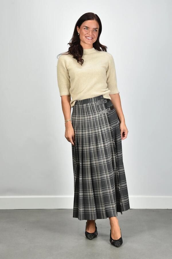 Max Mara Weekend rok WKDPRISMA 001 DARK GREY TARTAN
