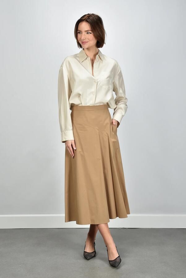 Weekend Max Mara Uitlopende maxi-rok van puur katoen model 'ZATTERA'